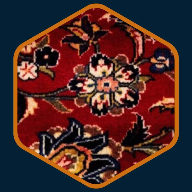 Beautiful red Persian rug expertly repaired by Kairos Upholstery in Bryanston.