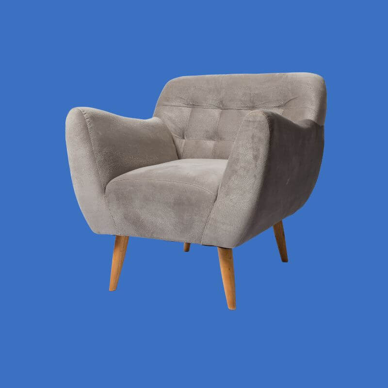 A gray deco chair professionally cleaned, showcasing Kairos Upholstery's expert upholstery cleaning services in Pretoria.